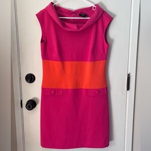 Just Taylor Vintage Pink and Orange Mini Sleeveless Dress